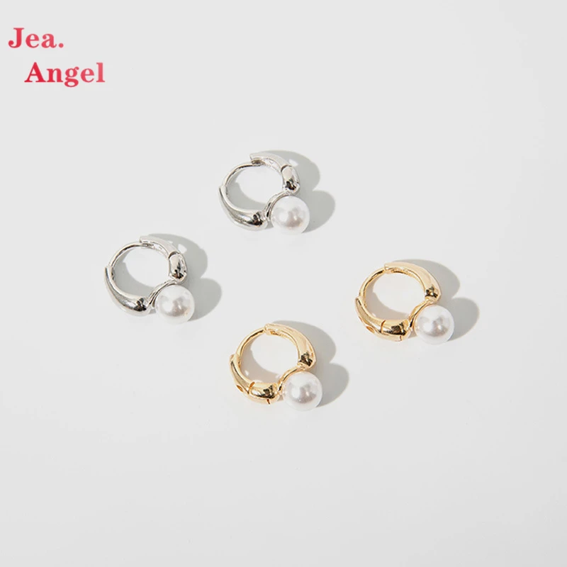 

Серьги-кольца женские из серебра 925 пробы с жемчугом