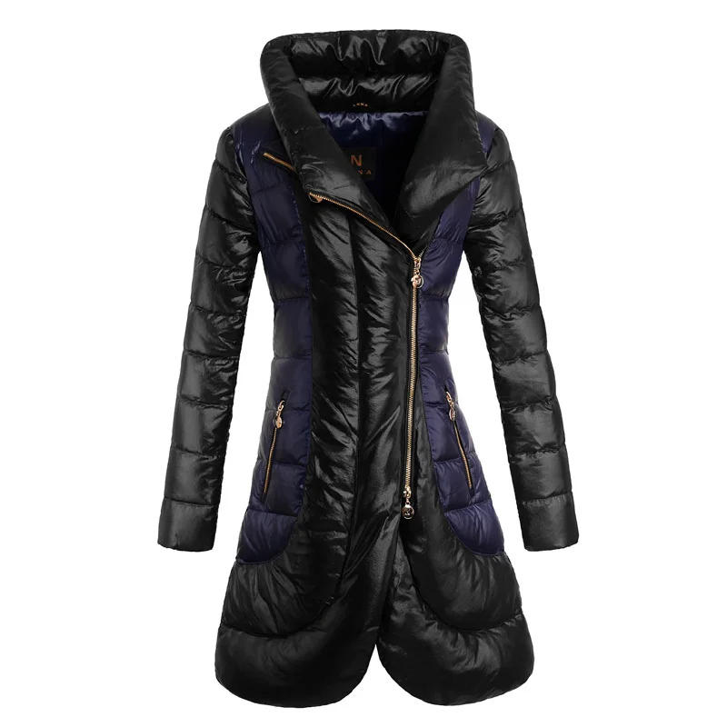 Женский пуховик зимний длинный белый на утином пуху корейские женские пуховики