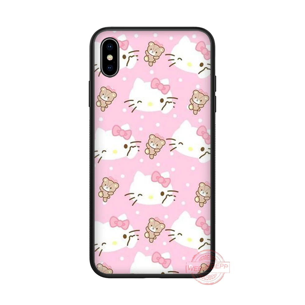 WEBBEDEPP Hello kitty Мягкий Силиконовый ТПУ чехол для телефона iPhone 5 6 7 8 Plus X XS XR Max 11proMax |
