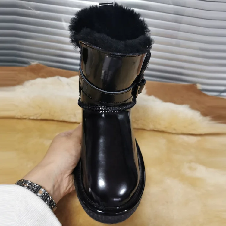 

new style fashion pocket wholesale designer fur snow boots for women wholesale custom winter ankle boots