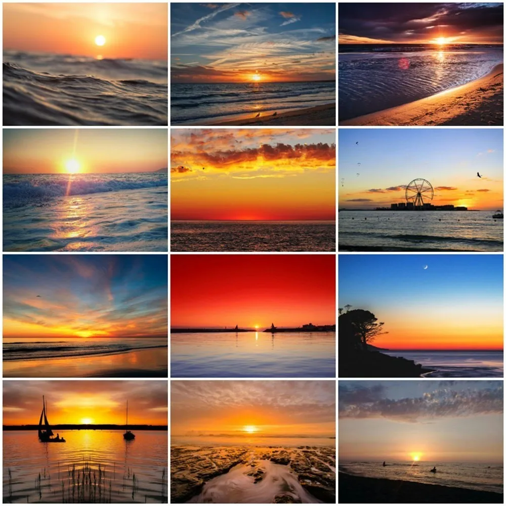 Полная квадратная Алмазная Картина Пейзаж 5D DIY Вышивка Полный Дисплей море