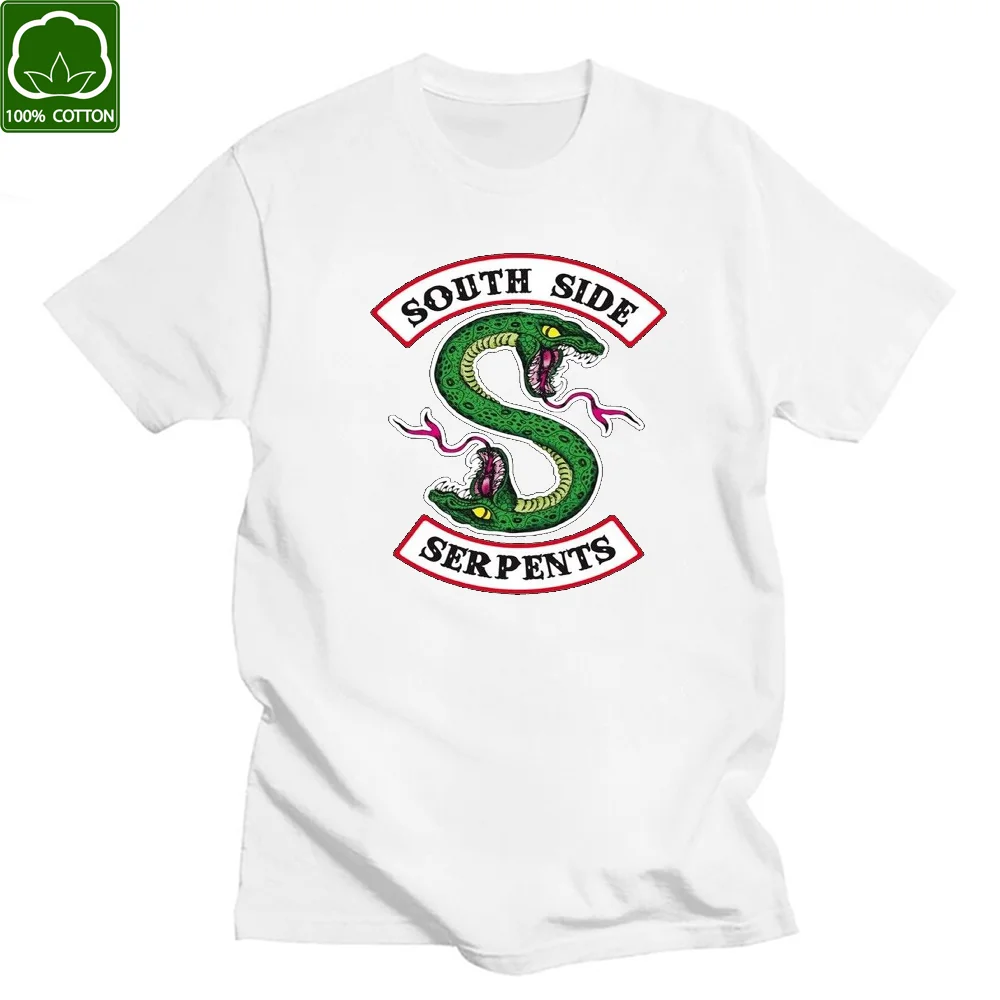 Camiseta de algodón Unisex, prenda de vestir, de manga corta, estilo Harajuku, Vintage, Kawaii, Hip Hop, con estampado de serpiente, modelo TV Riverdale 2021