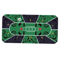 Folding Poker Table Top Mat  Professional Texas Portable Rubber Foam Poker Table Layout Pat Gambling Players Game Layout Green 1