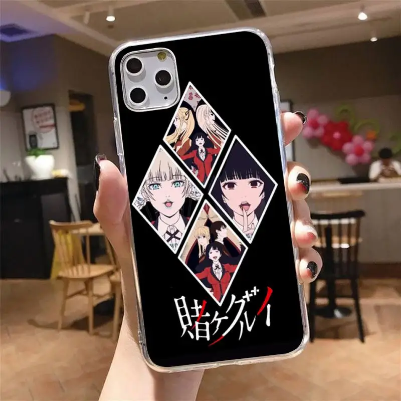 

Crazy Excitement Manga Kakegurui Phone Case Transparent for iPhone 6 7 8 11 12 s mini pro X XS XR MAX Plus cover funda shell