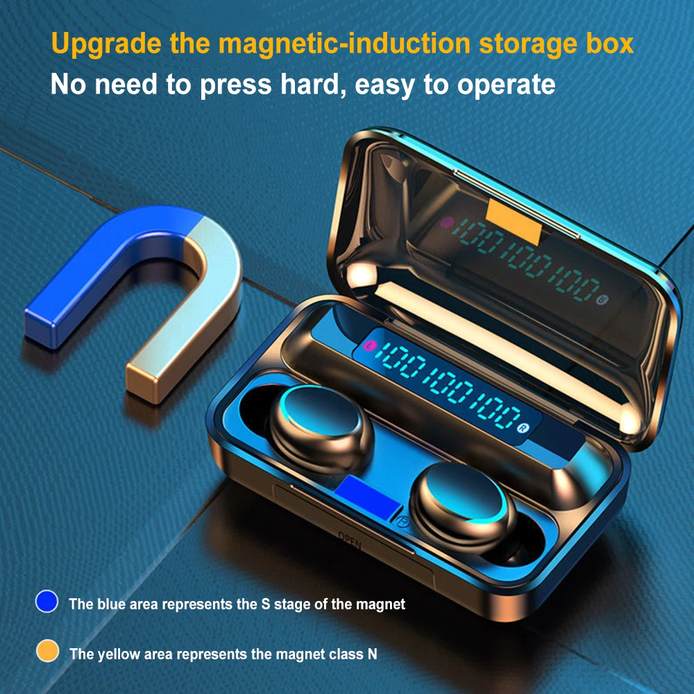 F9 Bluetooth наушники беспроводные стерео спортивные интеллектуальные с