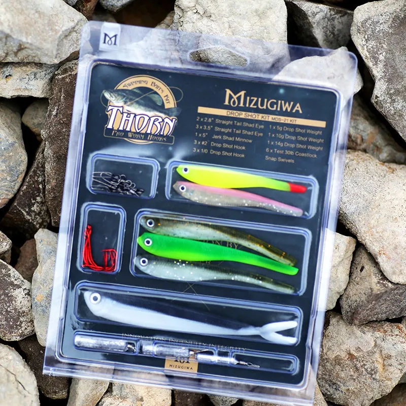 Набор MIZUGIWA Drop Shot 21 для ловли окуня форели мягкий шэд | Спорт и развлечения