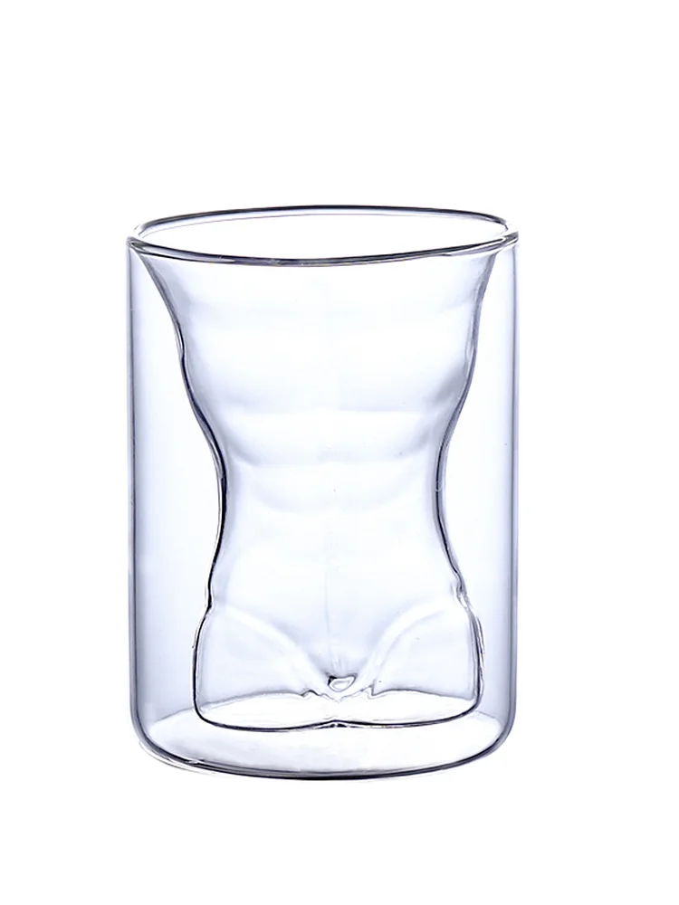 

Creative Double Wall Glasses Sexy Cocktail Glass Cup 250ml Transparent Skull Wine Bar Funny Whiskey Vodka Cute Lady Beer Mug