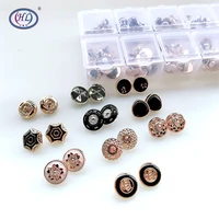 hl 10 different styles team 1 box 100pcs 10mm 12mm plating buttons shank diy apparel shirt buttons sewing accessories