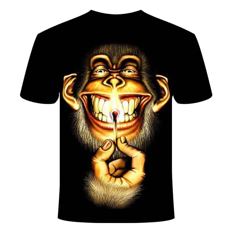 Новая летняя мужская футболка с изображением животного орангутанг или обезьяна
