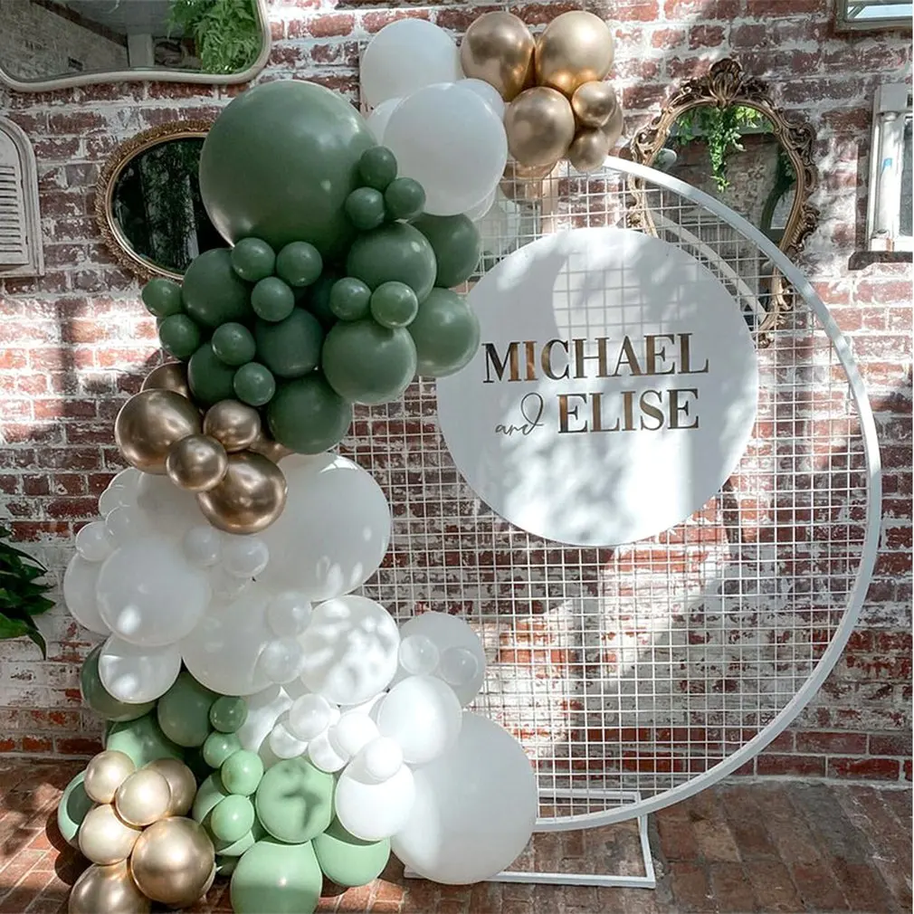 

137 pcs Baby ShoweR Balloon Garland Arch Kit Green White Gold Latex Air Balloons Pack for Birthday Party Decor Supplie