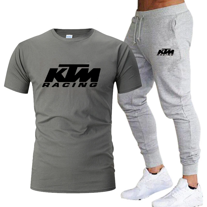 

2021 summer T-shirt and pants two-piece men's casual sports suit tide brand sportswear pure cotton fashion men's clothing