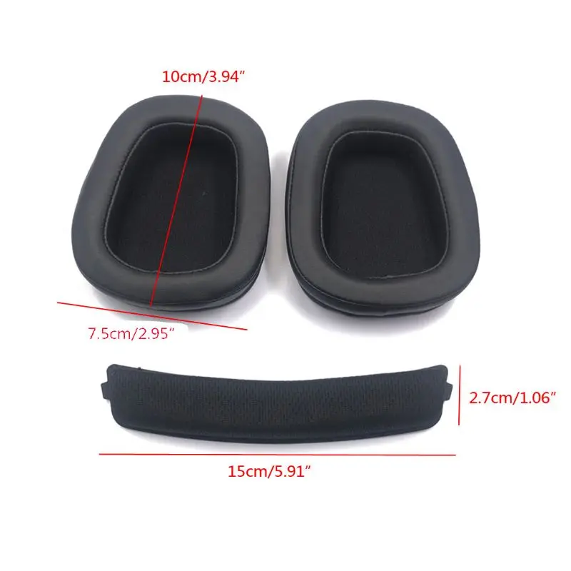 

Sponge Set Ear Cotton Earmuffs Breathable Mesh Accessories Head Beam For logitech G633 G933 Headphones