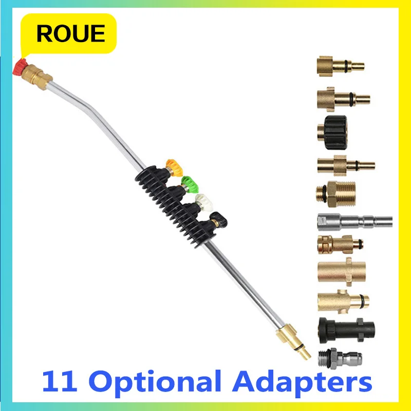 

Pressure Washer Wand Extension 15 Inch with Five-color Nozzle Adapter for Karcher K2, K3, K4, K5, K6, K7 Lavor Bosch AR Nilfisk