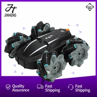 rotating remote control rc car 4wd 2 4g drift stunt car high speed climbing off road racing car led lights toy kids gift