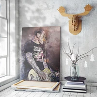 rock music mike ness watercolor art poster rock music band guitarist canvas painting bar pub club wall decor art prints gift
