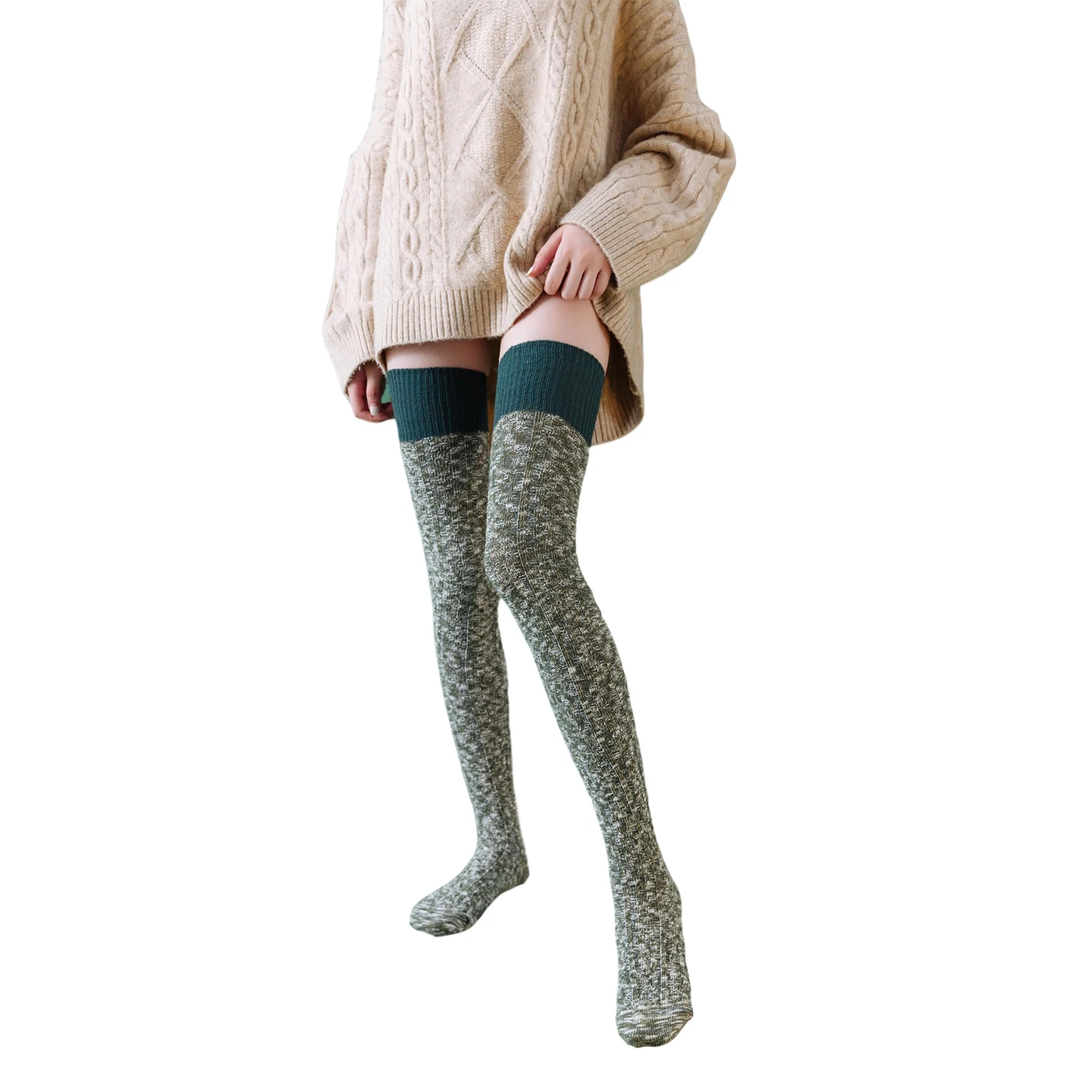 Осенне зимние женские гольфы черные/красные/зеленые/серые/кофейные/хаки|Чулки| |