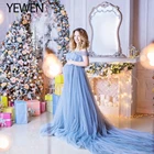 Пыльное синее вечернее платье, длинное платье для беременных, фотосъемка, Детские платья для душа, реквизит для фотосъемки YEWEN 2021