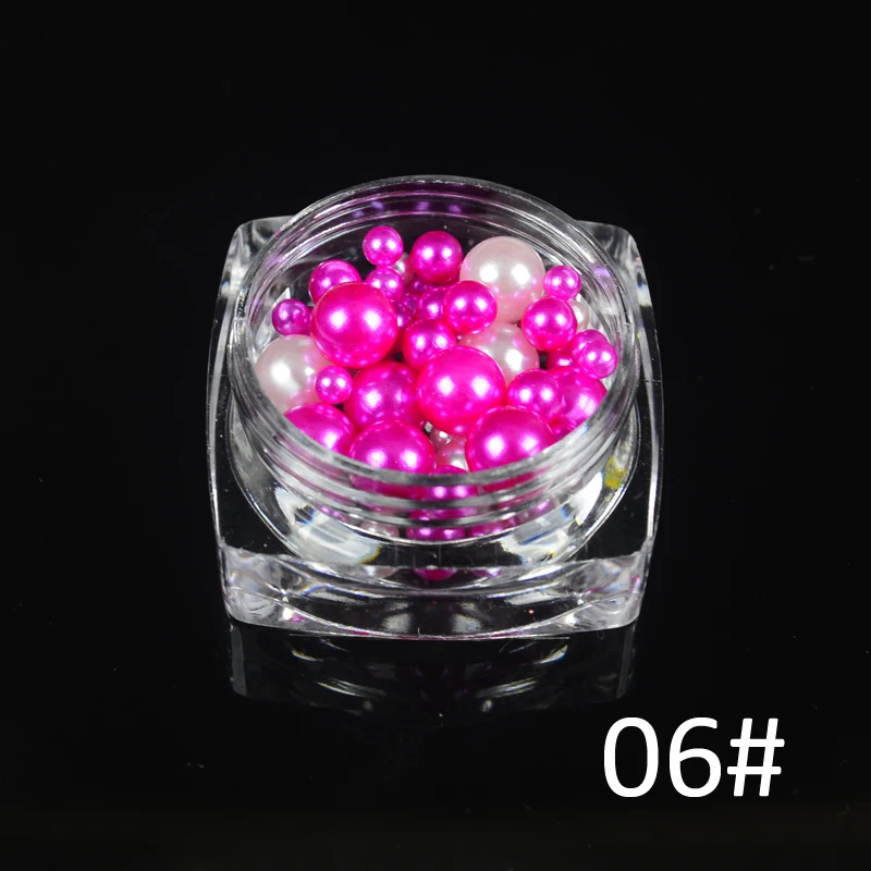 YZWLE 1 коробка цветные ногти перламутровые блестящие стразы бисер сделай сам