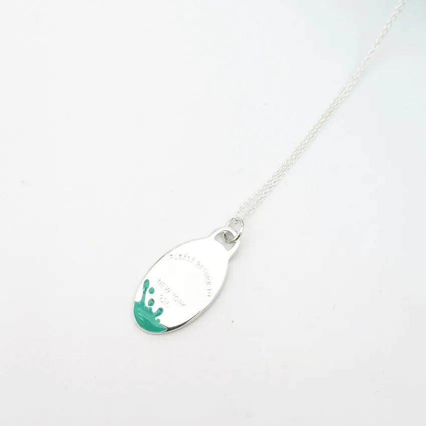 

S925 стерлингового серебра женские классические яйцевидной формы капли воды Подвеска из эпоксидной смолы ожерелье в европейском и американс...