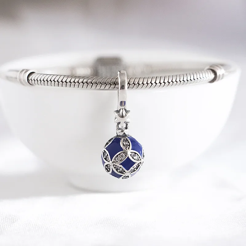 

winter New 925 Sterling Silver Beads Christmas 2019 Ornament Charms Pendant fit Original 3mmBracelets DIY women Jewelry