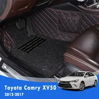 for toyota camry xv50 2017 2016 2015 2014 2013 2012 luxury double layer wire loop car floor mats auto interiors carpets
