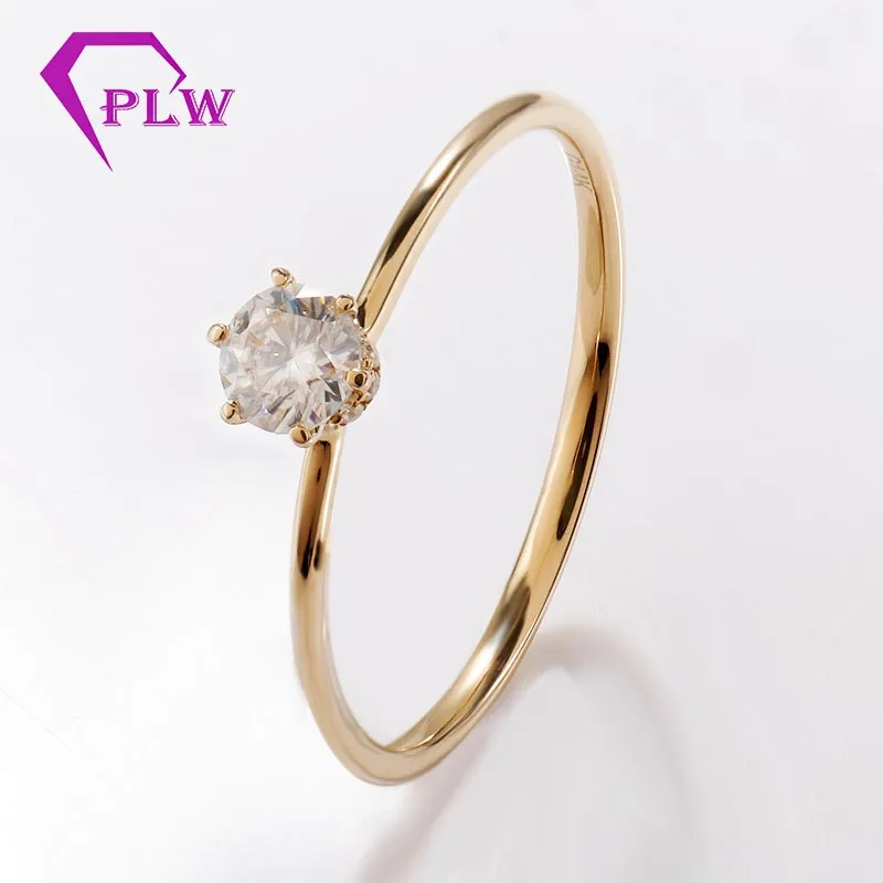 0.3ct 4 мм круглые бриллиантовые огранки сердечки и стрелы D Цвет моисанит кольцо 14 к