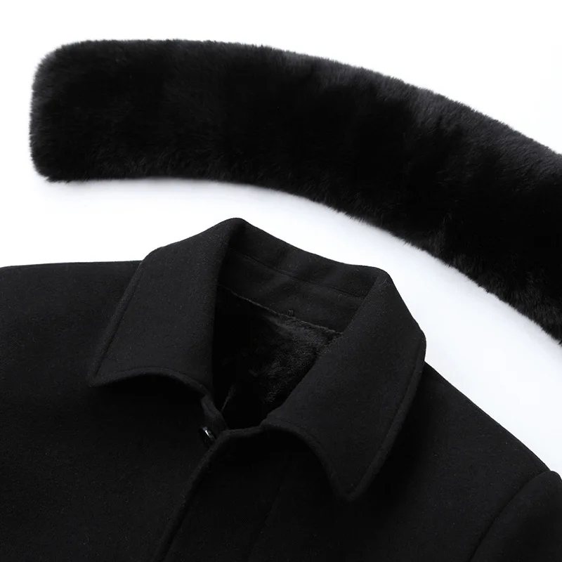 Зимнее шерстяное длинное пальто для мужчин толстые шерстяные куртки Теплые