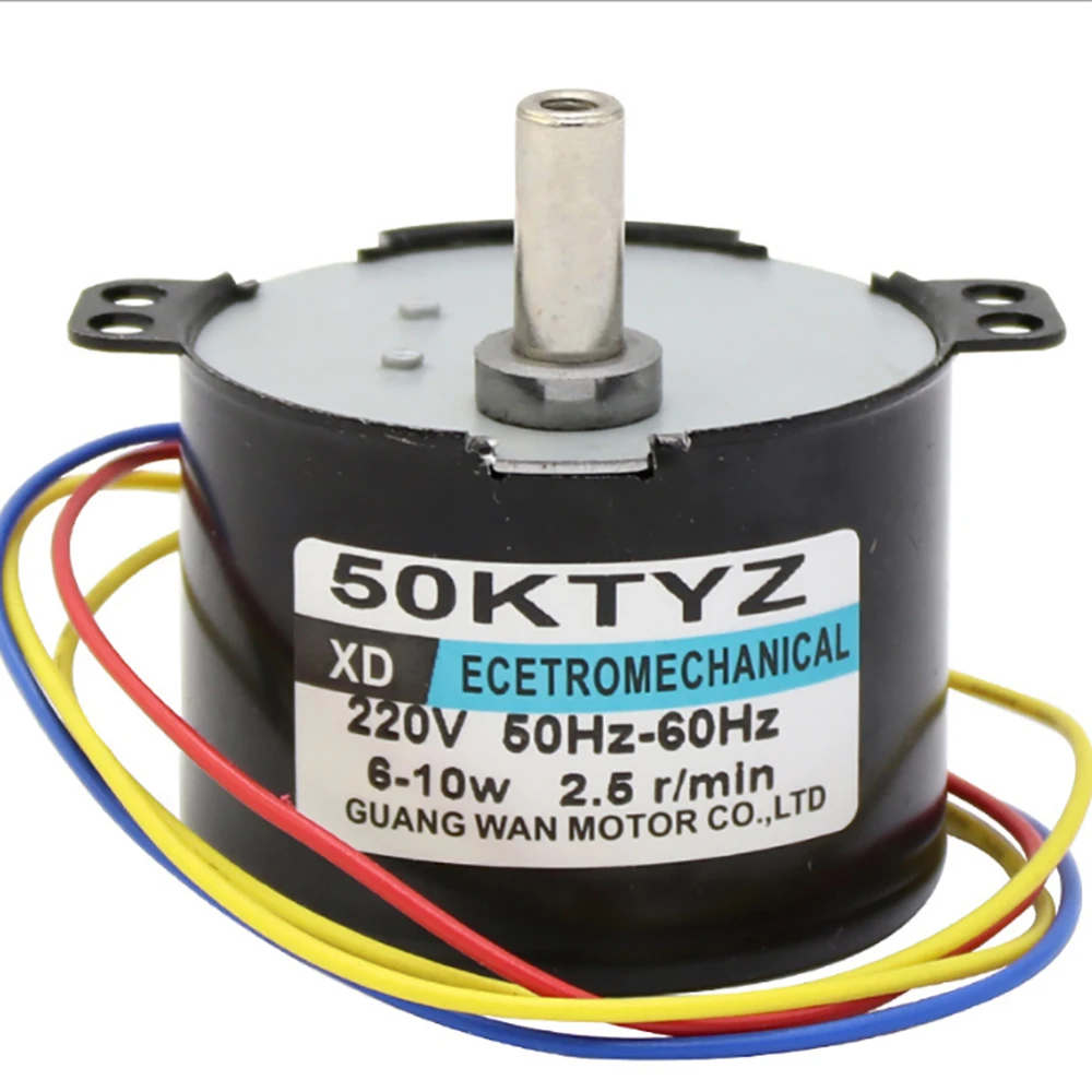 

10W 50KTYZ 220V 2.5rpm Synchronous Motor 10W Permanent Magnet Motor Home Electric Work Ecetromechanical Tools Supplies