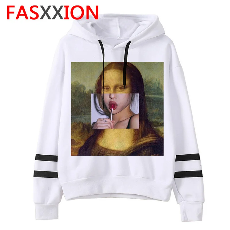 Mona lisa худи негабаритных женщин Корейский kawaii harajuku Толстовка 90s Женский Повседневный зимний Ullzang капюшон мультфильм Забавный - Цвет: 2080