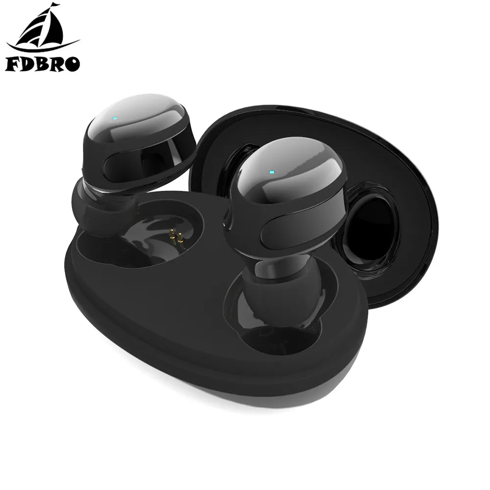 FDBRO 3D стерео Bluetooth V5.0 наушники портативные TWS Беспроводные сенсорные вкладыши с