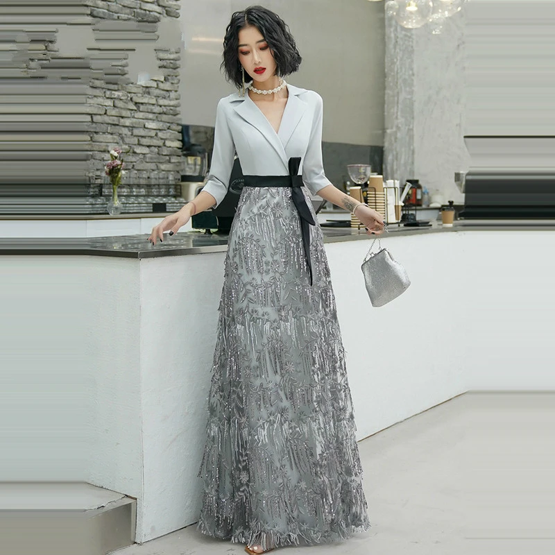 

Платья вечерние, размера плюс, с кисточками, с V-образным вырезом, на молнии