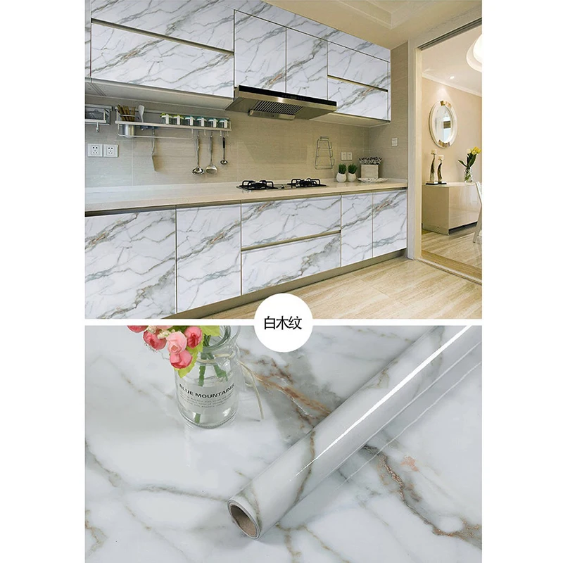 marble wallpaper waterproof self adhesive wall stickers pvc kitchen abinet contact paper bathroom wall stickers furniture decor free global shipping
