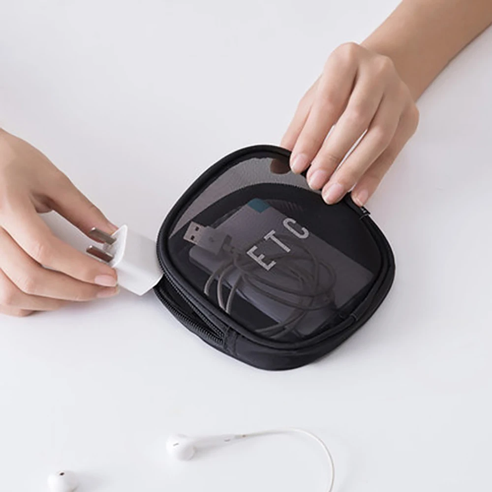 

1pc S/M/L Size Nylon Portable Travel Makeup Bag Women Zipper Toiletry Pouch Clear Storage Organizer Bag Beauty Makeup Tools