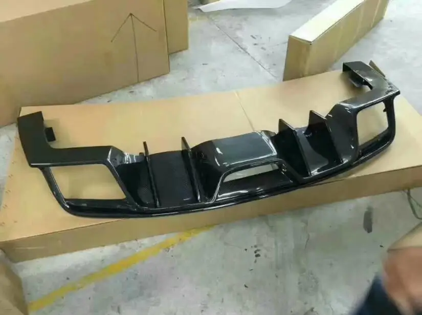 

High Quality Carbon fiber Front Lip & Rear Diffuser Bumper Spoiler Cover For Ford Mustang 2015 2016 2017