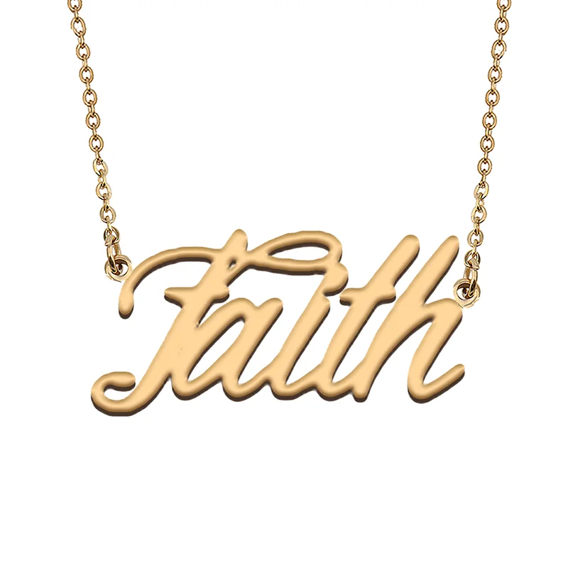 Faith Custom Name Necklace Customized Pendant Choker Personalized Jewelry Gift for Women Girls Friend Christmas Present