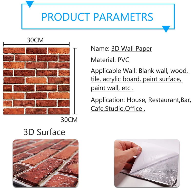 3D Наклейка на стену с мраморным кирпичом самоклеящаяся водостойкая сделай сам