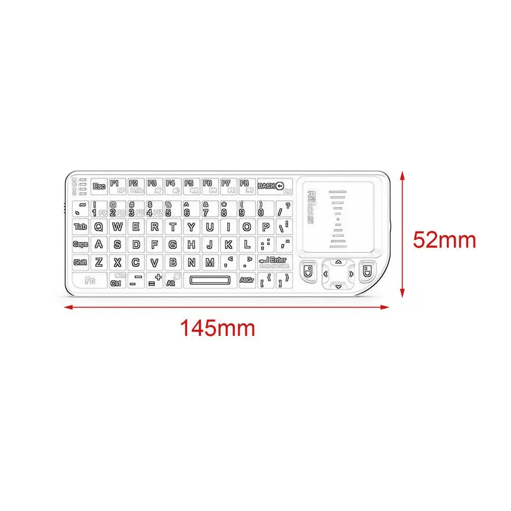 Rii X1 Mini 2 4G Беспроводная клавиатура с тачпадом для Smart tv HTPC ПК портативная умная