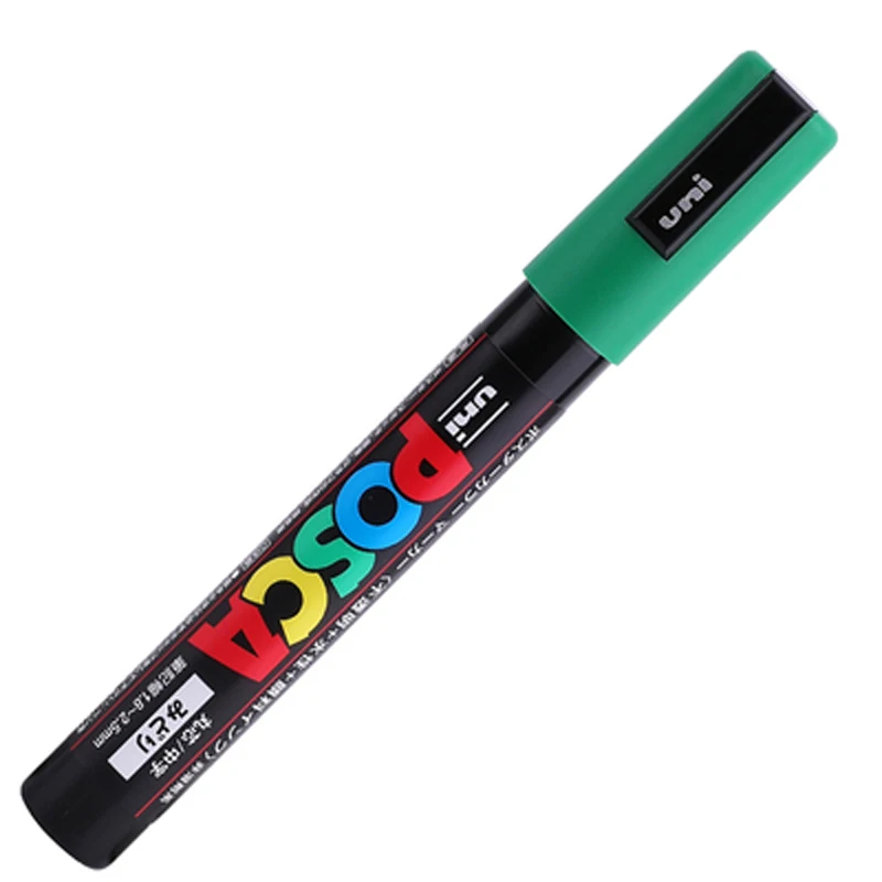 3 шт./партия Mitsubishi Uni Posca PC-5M маркер-средний Tip-1.8mm-2.5mm 17 цветов художественные маркеры офисные школьные принадлежности - Цвет: Зеленый