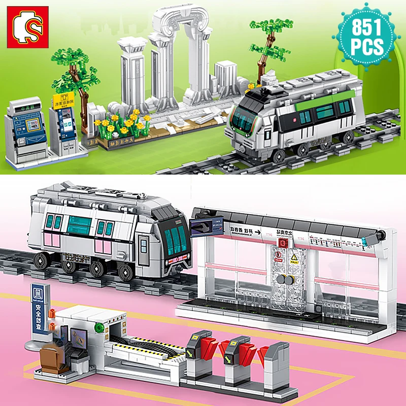 

SEMBO High-tech Transportation Subway Series Building Blocks Beijing-Hong Kong Subway Bricks Toys Birthday Gift For Children