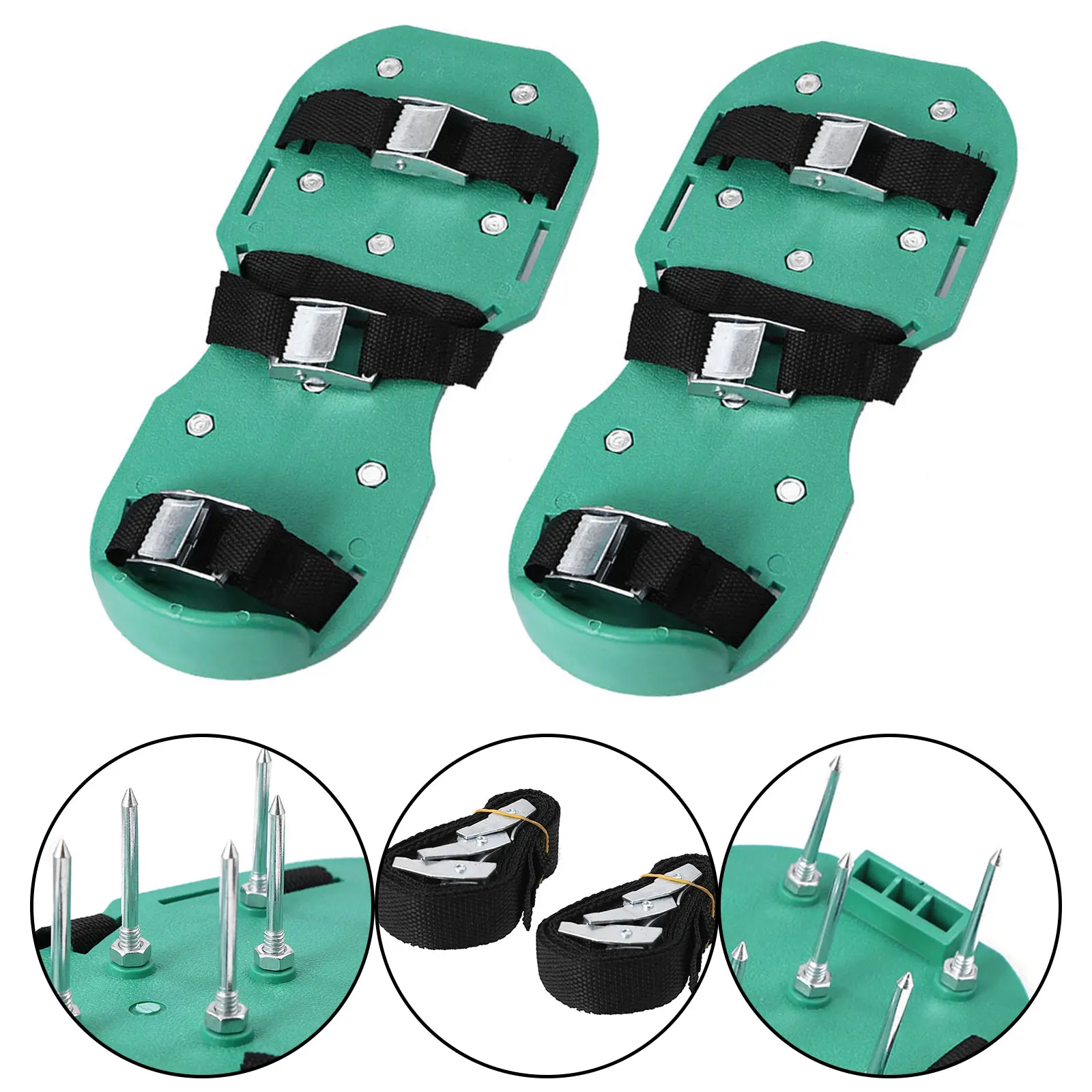 Lawn Aerator Spike Shoes With 4 Adjustable Straps 26 Nails Spiked Aerating Sandals Effectively Soil For Healthier Yard | Инструменты