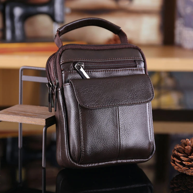 YIANG мужская сумка-мессенджер из яловой кожи сумка через плечо поясной ремень