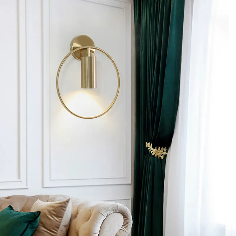 Nordic светильник класса люкс линии простые железная художественная стена лампы