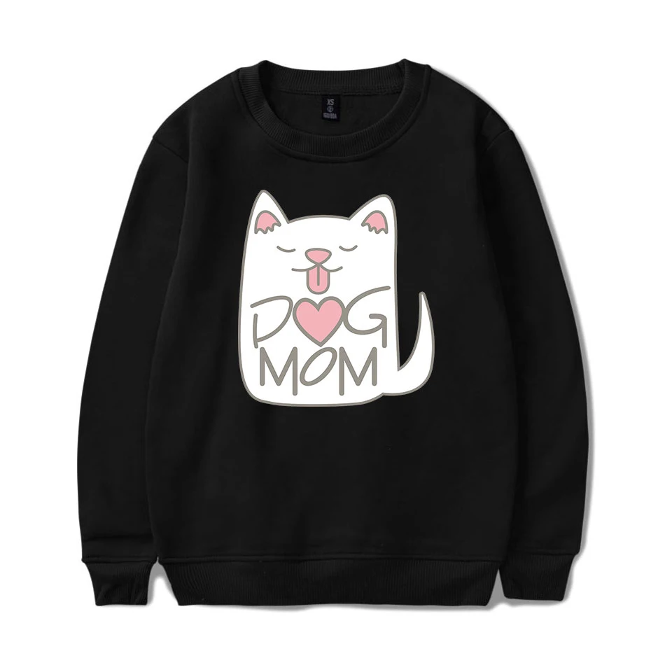 Забавный свитшот с круглым вырезом для мамы и собаки Осень-зима 2019 теплая уличная