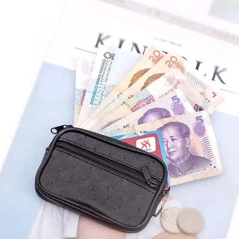 

Квадратный кошелек, сумка, держатель для карт, мужской кошелек из искусственной кожи, кошелек для монет с узором страуса, Модный Тонкий ретр...