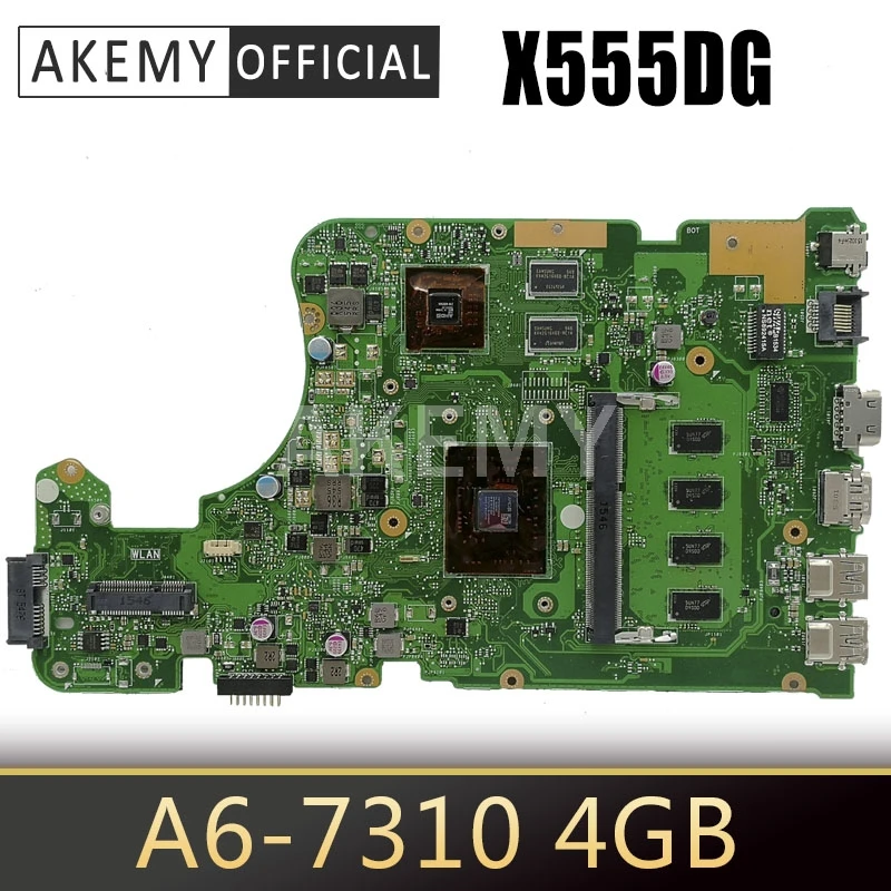

X555DG материнская плата для ноутбука ASUS X555YI X555D A555DG X555QG X555Y Материнская плата ноутбука A6-7310 4 Гб REV2.0 тесты работы 100%