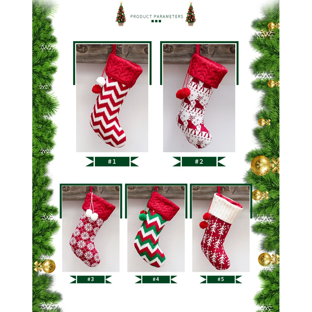 Конфетные сумки чулок Санта-Клауса украшения для рождественской елки подвески