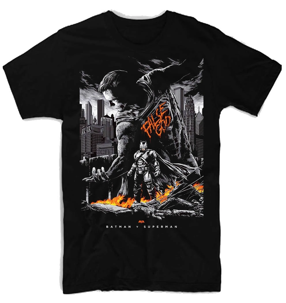 Мужская забавная футболка с Бэтменом и Суперменом в стиле хип хоп Harajuku