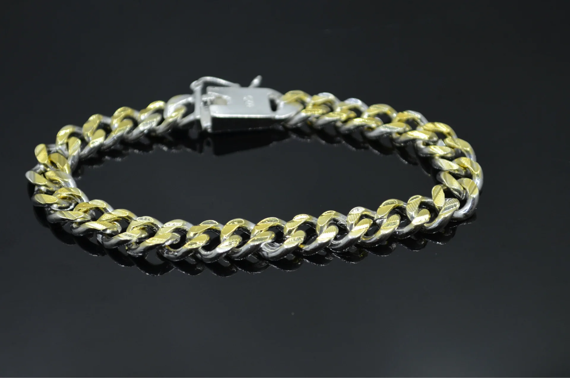 New high-end women's mens fine 925 sterling silver bracelet fashion jewelry gift men's 10MM square beautiful gem Jewelry | Украшения