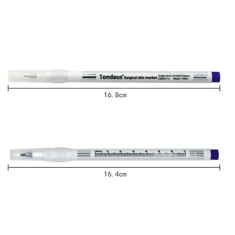 

2Pcs/set Medical Surgical Scribe Pen Eyebrow Piercing Marker Pen Sterile Surgical Ruler Permanent Tattoo Beauty Accessories