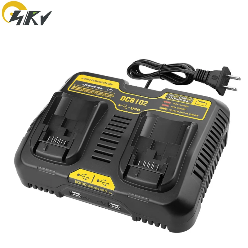 

Зарядное устройство LiIon 10,8 а макс. для Dewalt 14,4 в 12 В в 18 в 20 в DCB105 DCB101 DCB102 DCB112 DCB205 с USB-портом